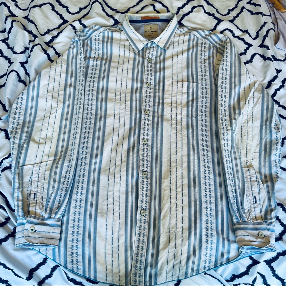 Tommy Bahama Jeans White with Print Long Sleeve Button Down Men’s Size XL